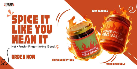 Hot sauce bottle with red chilies and garlic