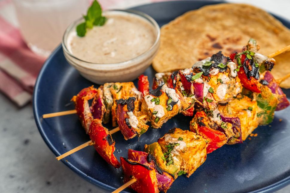 Grilled Paneer & Veggie Skewers