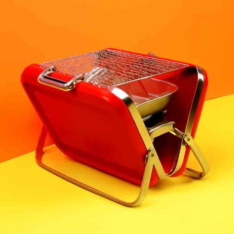 Mojovibe Heavy Duty Portable Charcoal BBQ Grill - Red